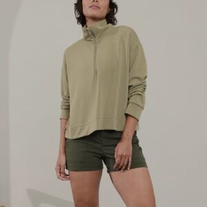 Athleta Seasoft Quarter Zip Pullover | (TENCEL™ blend) | Medium | Green